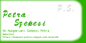 petra szepesi business card